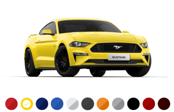 Ford-Mustang-2024-cores-600x387 Ford Mustang 2024: Preço, Consumo, Ficha Técnica e Fotos
